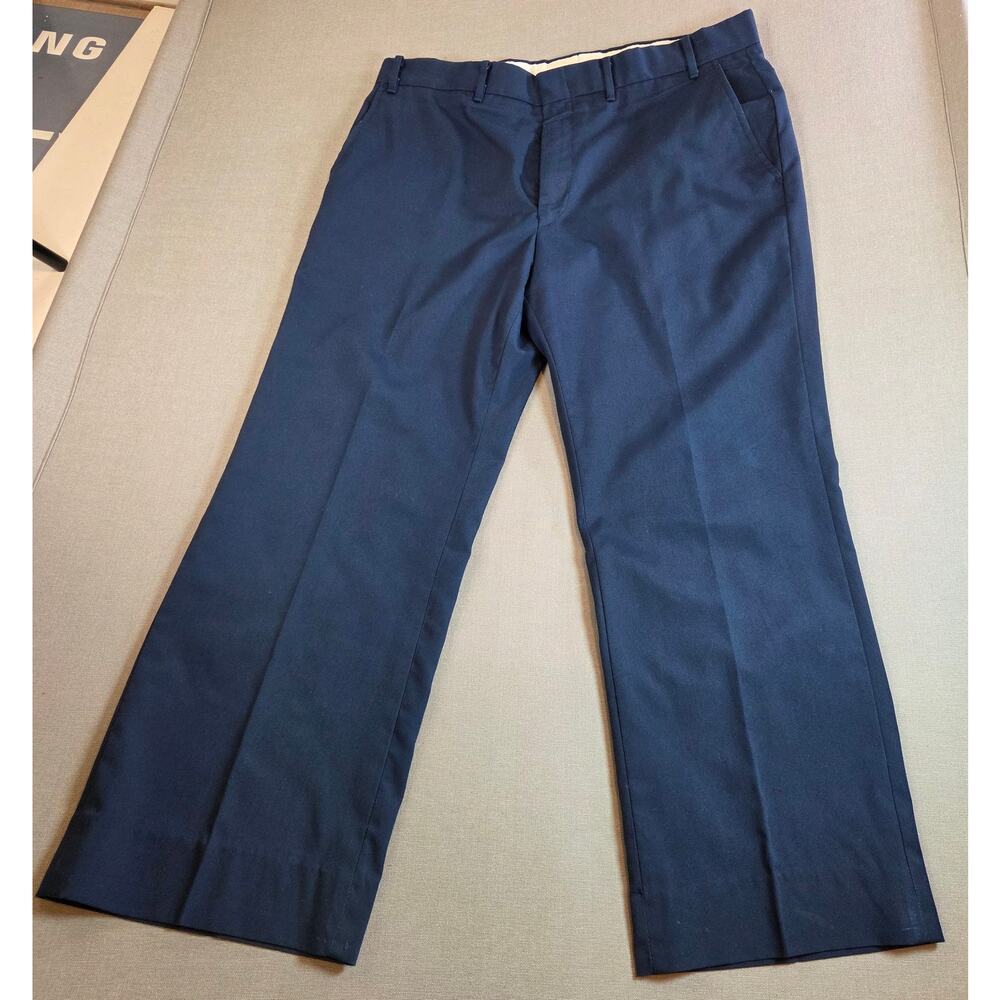 Vintage Wrangler Slacks Men’s 36x27 Made in USA Poly Blend Trousers 70s 80s